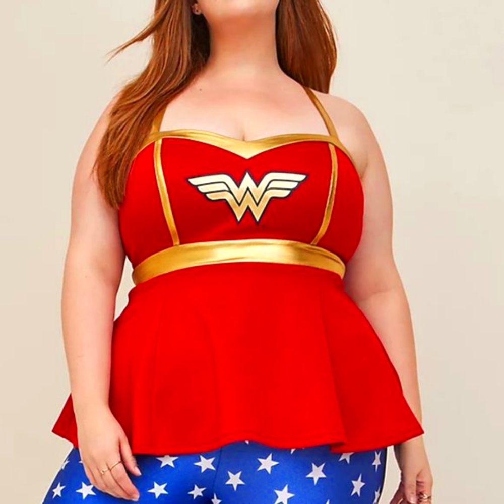 NWT TORRID DC WONDER WOMAN COSPLAY PEPLUM TANK - Plus Size 1X